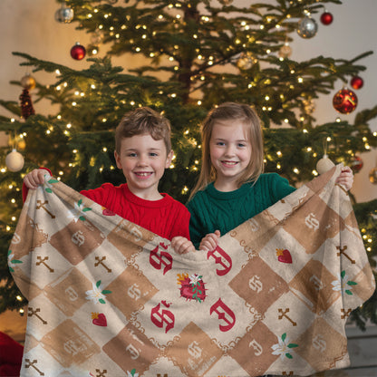 Personalized Chaste Heart Monogrammed Blanket